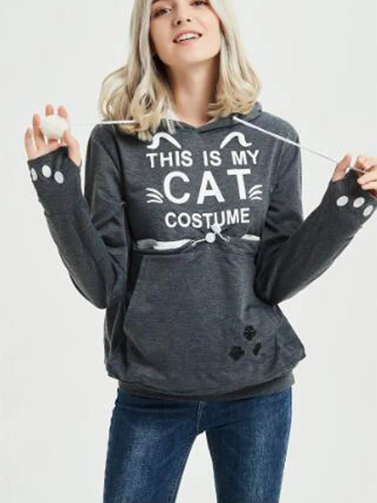 2024 New High Quality Cat Lovers Hoodies Fashion Ears Cuddle Pouch Dog Pet Hoodies for Casual Kangaroo Pullovers Sweatshirt Tops