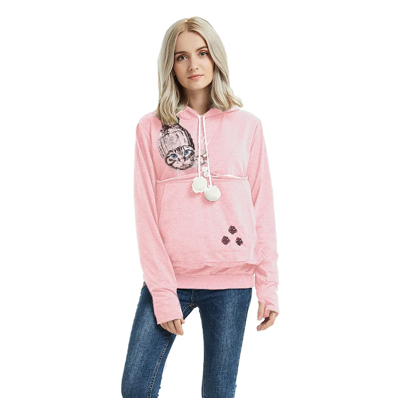 2024 New High Quality Cat Lovers Hoodies Fashion Ears Cuddle Pouch Dog Pet Hoodies for Casual Kangaroo Pullovers Sweatshirt Tops
