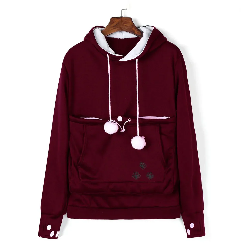 2024 New High Quality Cat Lovers Hoodies Fashion Ears Cuddle Pouch Dog Pet Hoodies for Casual Kangaroo Pullovers Sweatshirt Tops