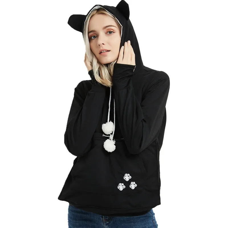 2024 New High Quality Cat Lovers Hoodies Fashion Ears Cuddle Pouch Dog Pet Hoodies for Casual Kangaroo Pullovers Sweatshirt Tops