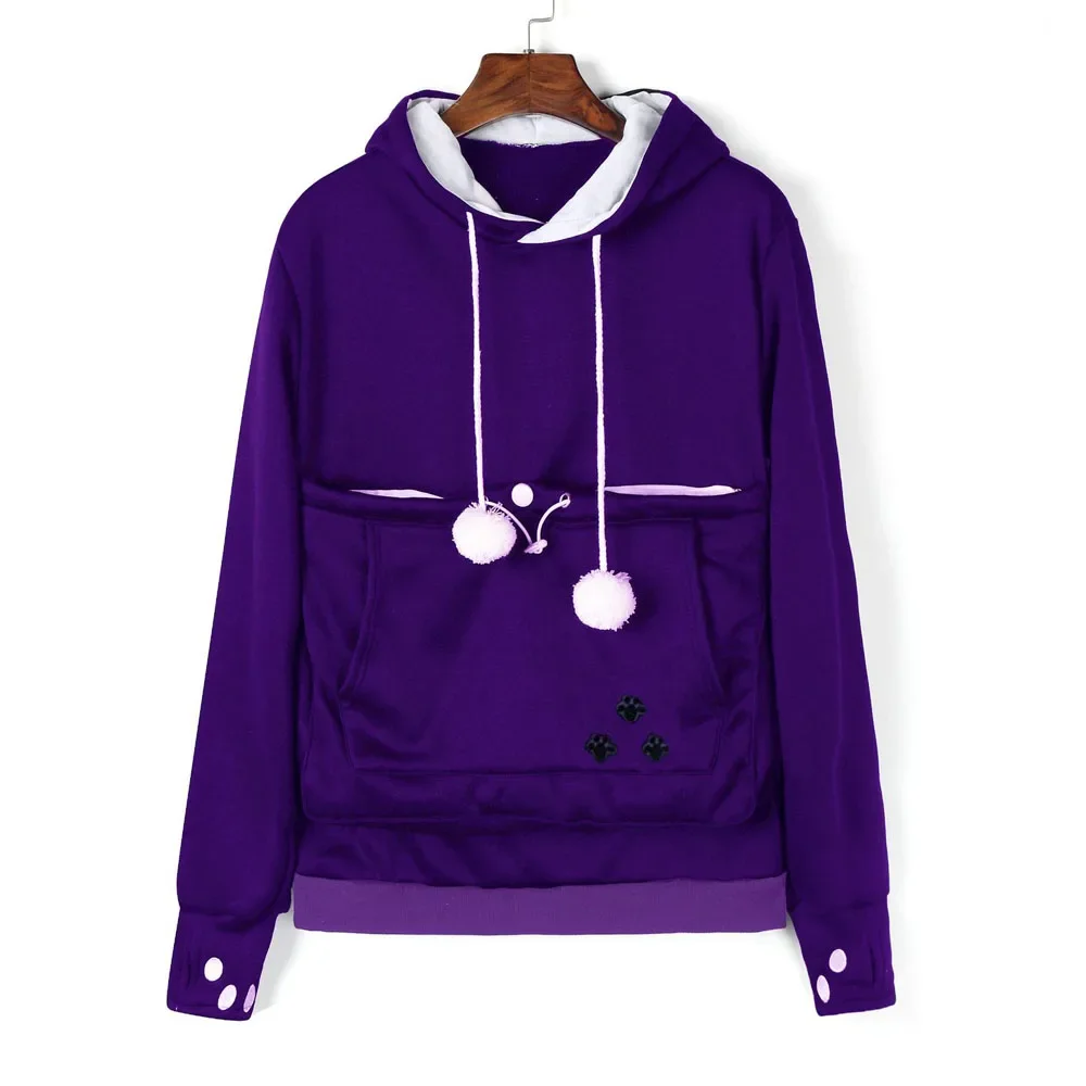 2024 New High Quality Cat Lovers Hoodies Fashion Ears Cuddle Pouch Dog Pet Hoodies for Casual Kangaroo Pullovers Sweatshirt Tops