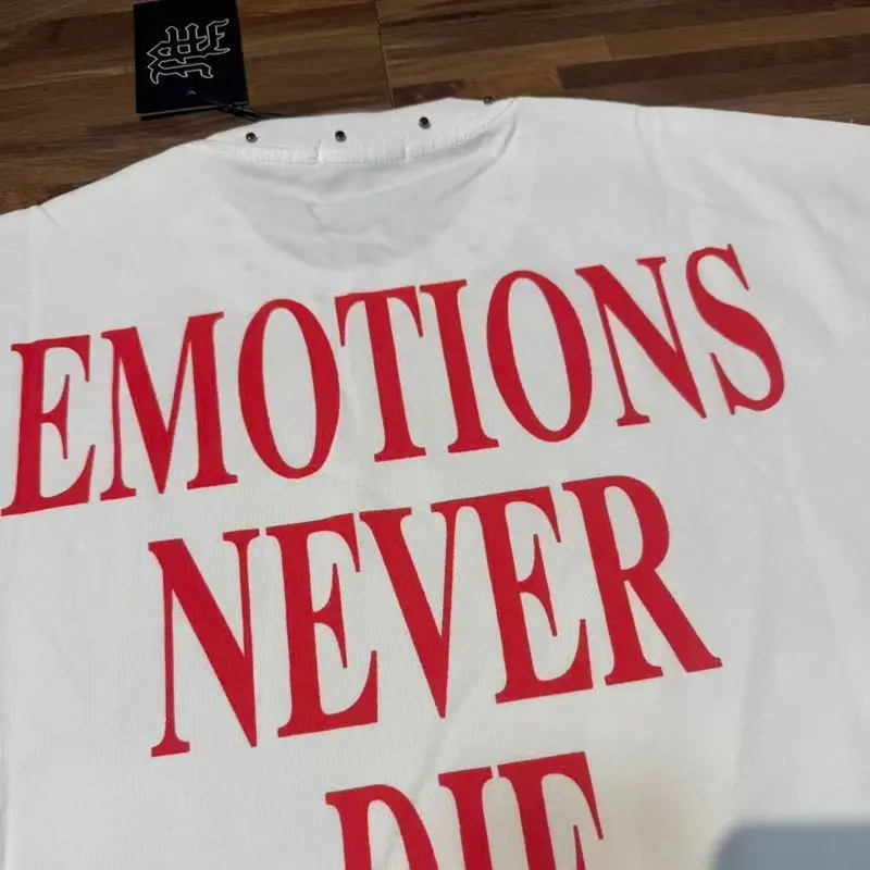 2026 MIXED EMOTION Rhinestone Shirt Streetwear Cotton Loose Round Neck Top Tees Oversized Tee Top Trendy
