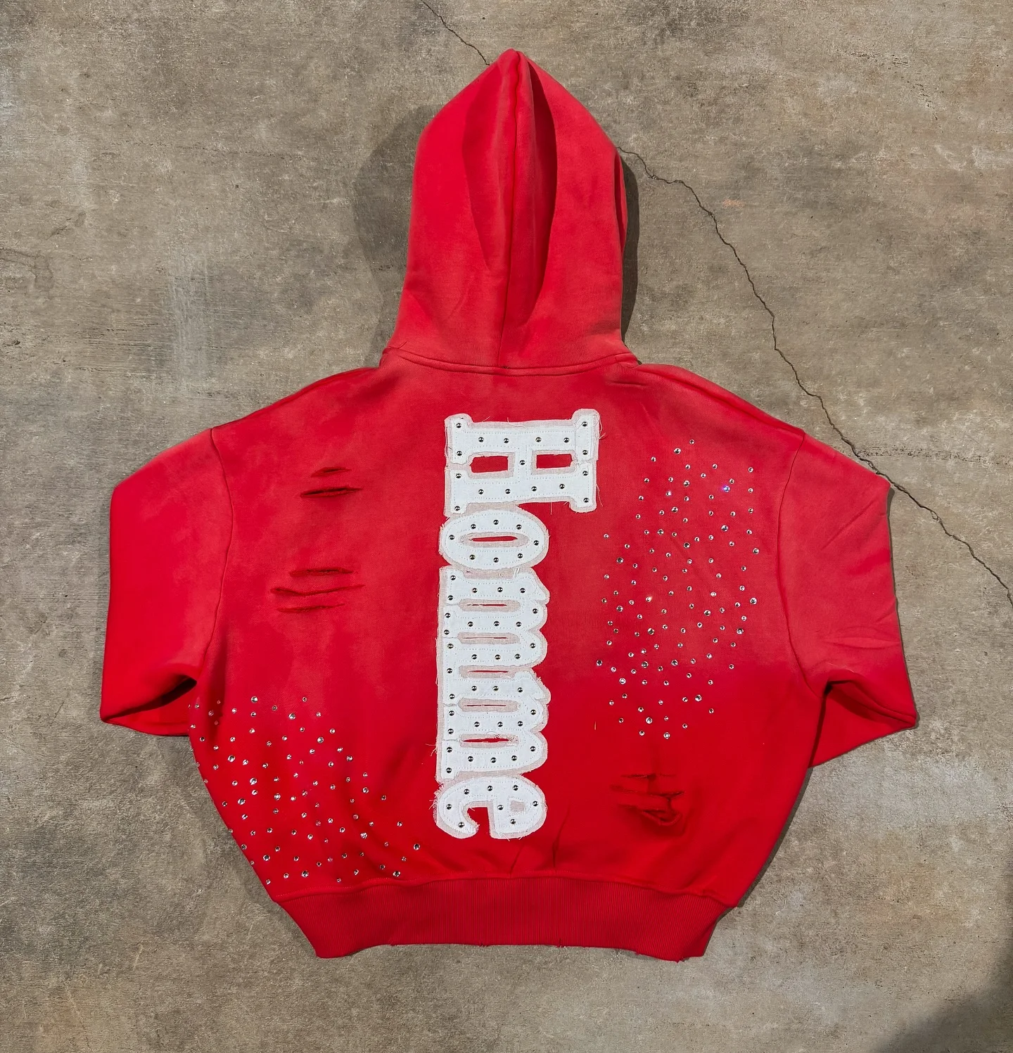 America Harajuku Palm Tree Letter Embroidery Loose Hoodie Y2k Hip Hop Fashion Sequin Splice Women Sweatshirt Street Men Clothing