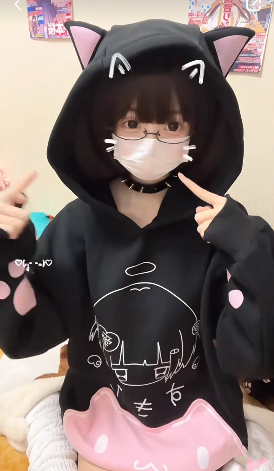 Y2K Aesthetic Grunge Subcultural American Streetwear Punk 2000s E-girls Harajuku Gothic Kawaii Sweatshirt Anime Hoodie Tops