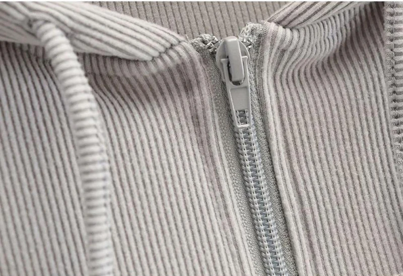 Fashion Slim Short Zip-up Sweatshirts Women Sexy Solid Color Crop Tops Hooded Cardigans Korean Streetwear Hoodies Female