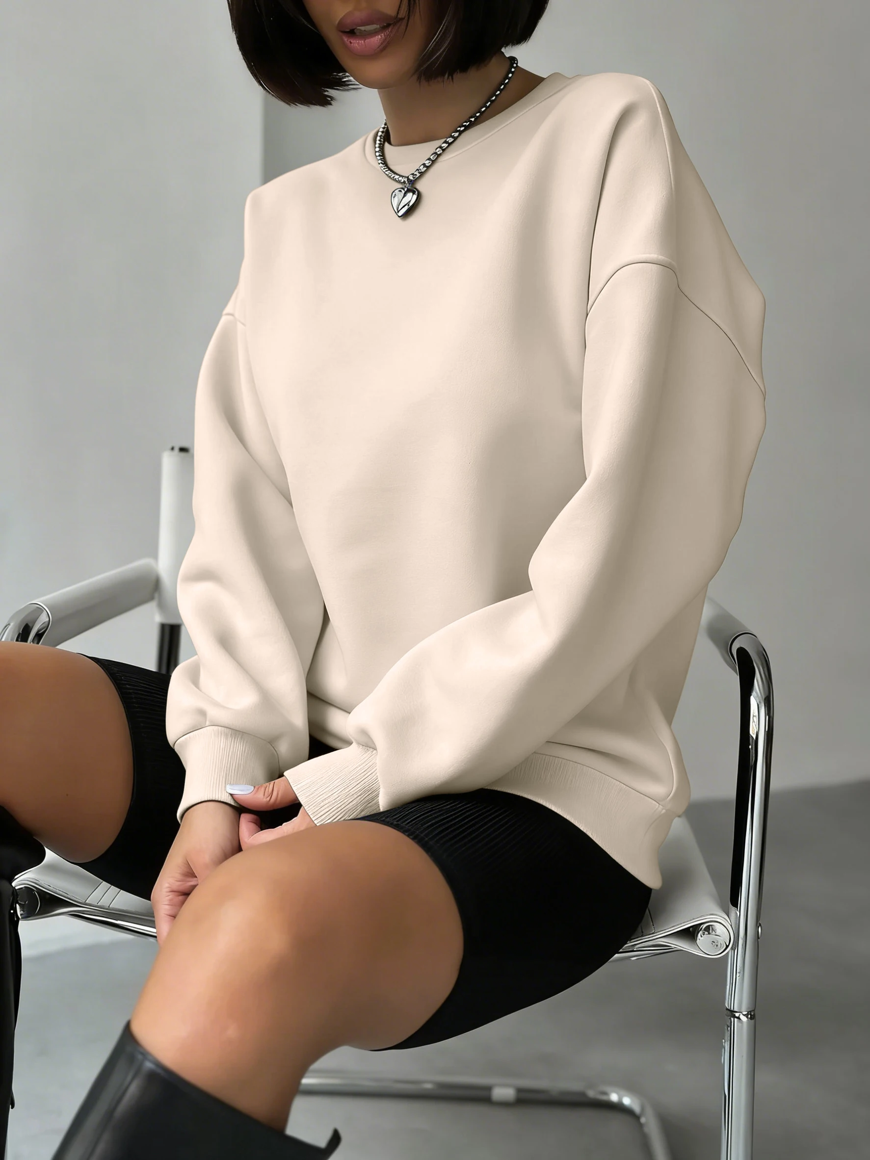 Solid Fashion Streetwear Women 12 Color Sports Sweatshirts Autumn Casual Pullovers Thicken Y2K Hoodie Hip Hop Street Sportswear