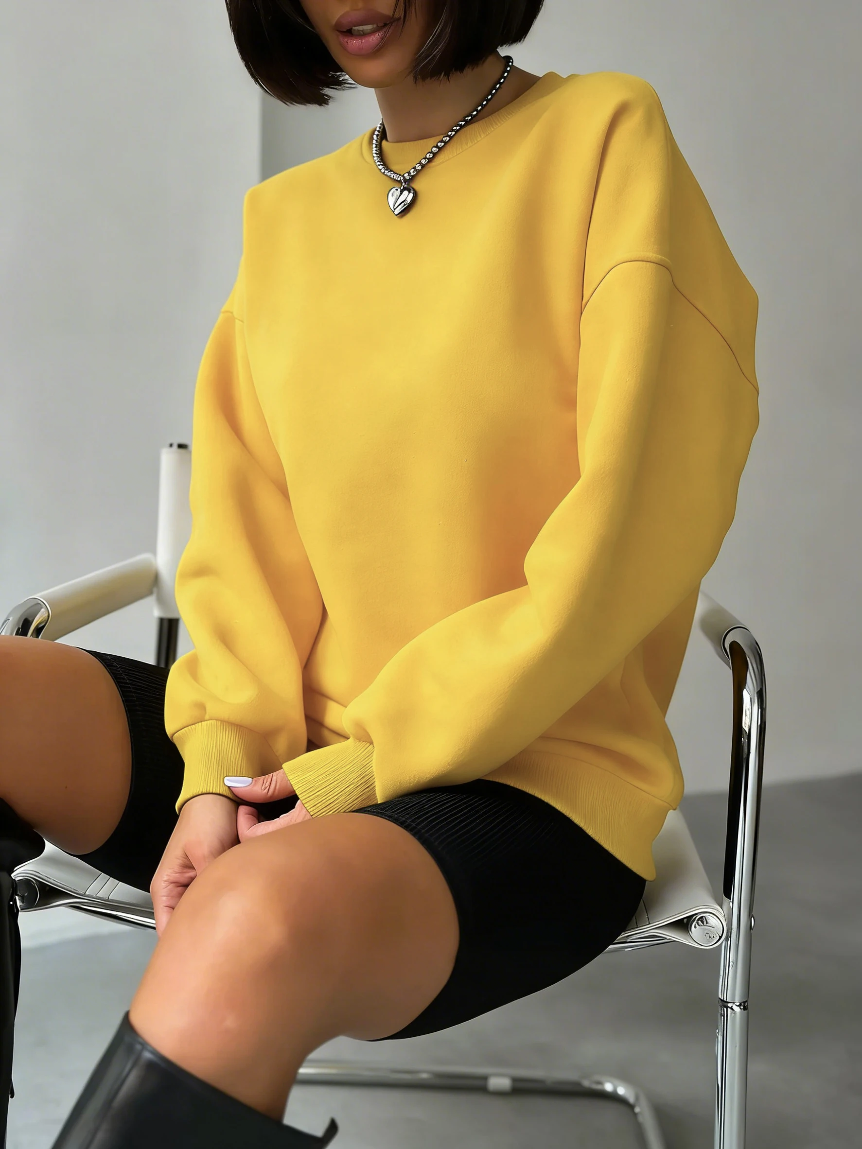 Solid Fashion Streetwear Women 12 Color Sports Sweatshirts Autumn Casual Pullovers Thicken Y2K Hoodie Hip Hop Street Sportswear