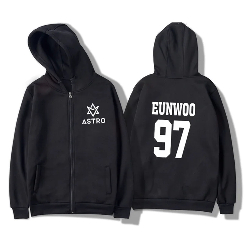 Kpop ASTRO STAR Group Printed Hoodies Moletom Harajuku Sweatshirt Casual Zipper Hoodie Streetwear Jacket Men/Women Clothing