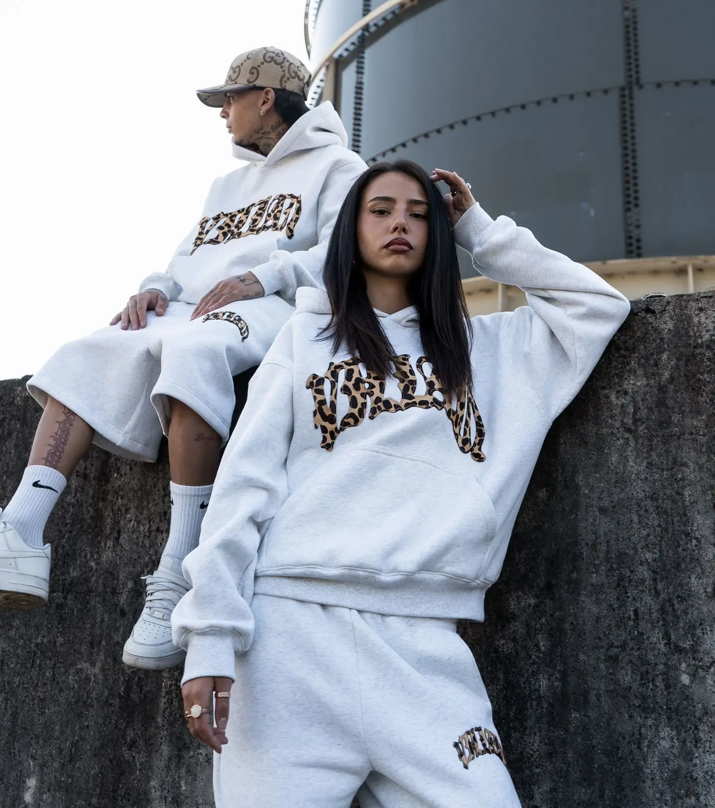 2025 Hoodie Set Man Women Sports Cardigan Jacket Female Winter Street Hip-hop Leopard Print Casual Long Sleeved Sweatshirt Pants