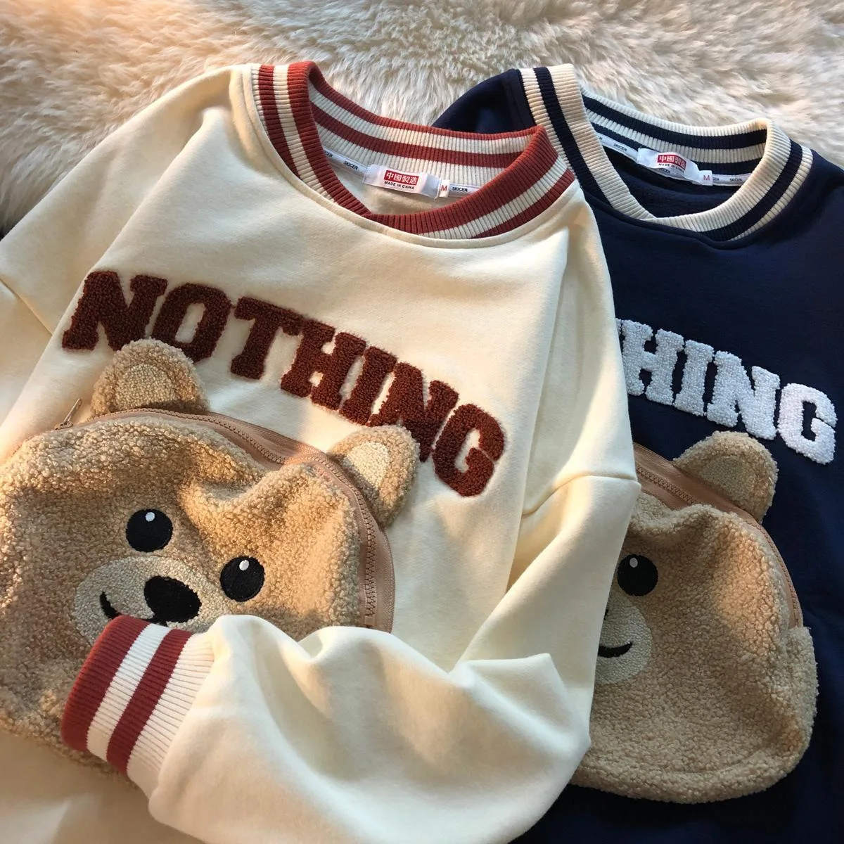 CGC Korean Fashion Cartoon Embroidery Sweatshirts Spring Autumn O-Neck Hoodies Women Kawaii Pullovers Female Clothing Tops