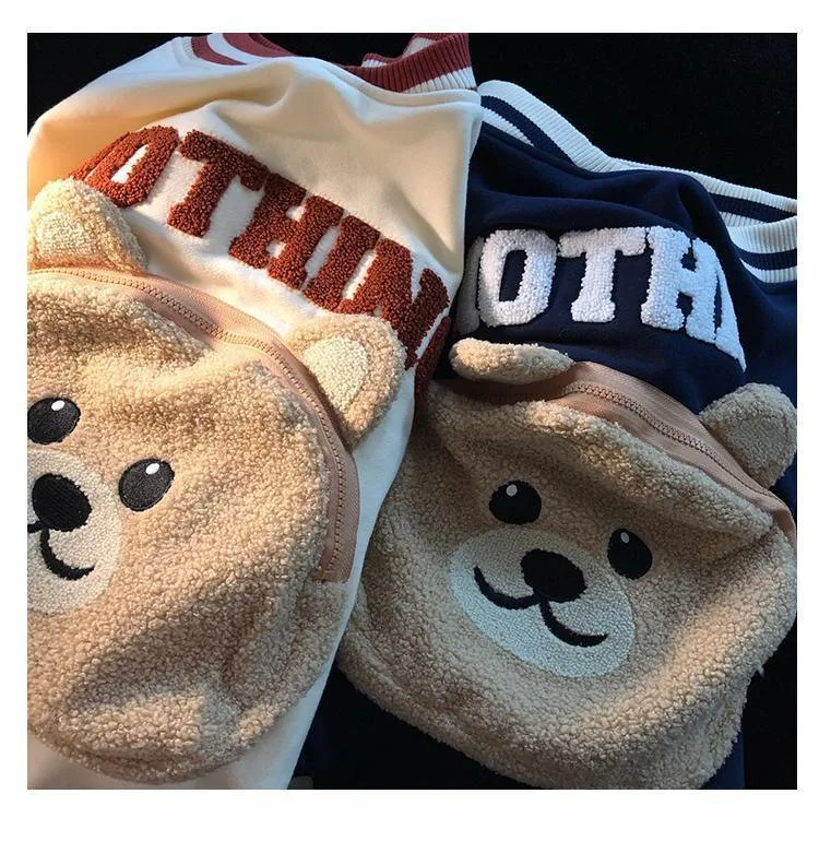 CGC Korean Fashion Cartoon Embroidery Sweatshirts Spring Autumn O-Neck Hoodies Women Kawaii Pullovers Female Clothing Tops