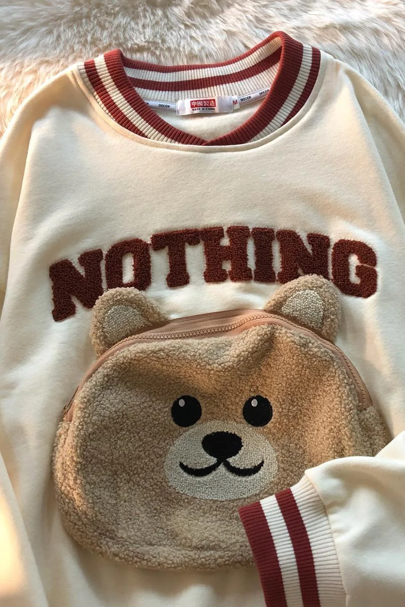 CGC Korean Fashion Cartoon Embroidery Sweatshirts Spring Autumn O-Neck Hoodies Women Kawaii Pullovers Female Clothing Tops