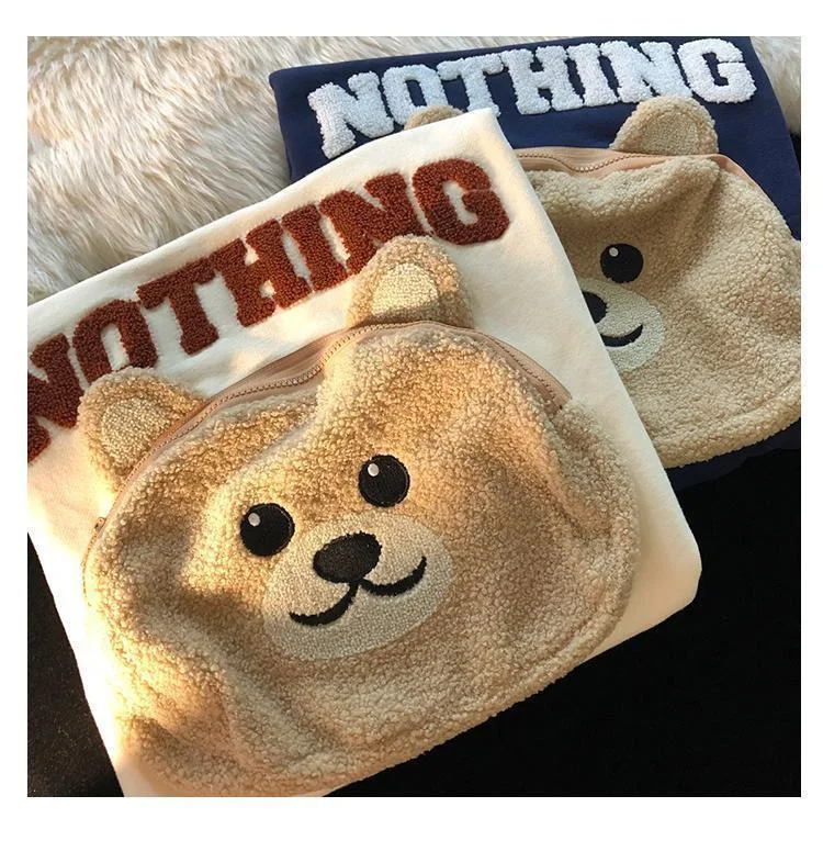 CGC Korean Fashion Cartoon Embroidery Sweatshirts Spring Autumn O-Neck Hoodies Women Kawaii Pullovers Female Clothing Tops
