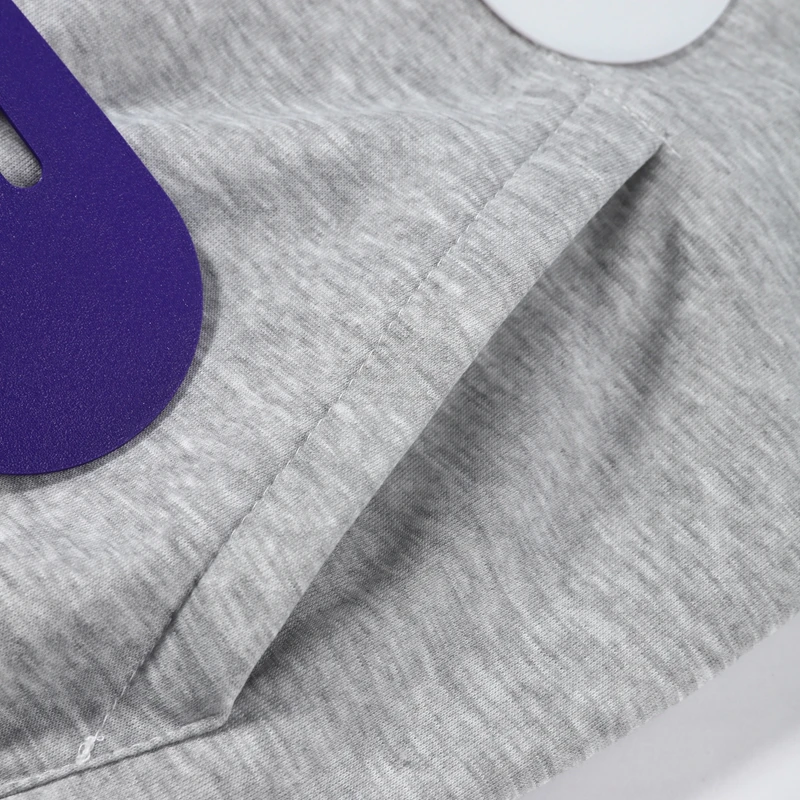 Fashion Grey Hoodie Jacket With Blue Pin For Women Y2k Casual Long Sleeve Pocket Coat Lady 2026 Spring Chic Street Outerwear