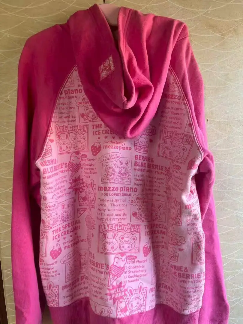 Japanese Kawaii Cute Cartoon Printing Hoodies Women Y2k Aesthetic Casual Patchwork Hoody Y2k Aesthetic Loose Pocket ​Sweatshirt
