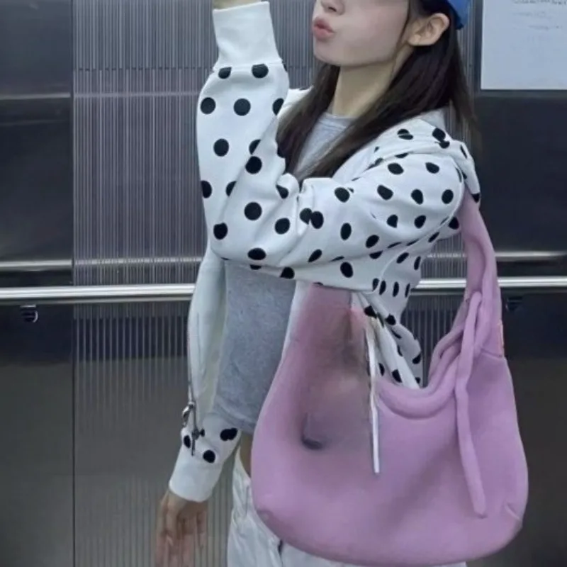 OCEANLOVE Y2k Clothes Hoodies Women Tops Polka Dot Autumn Winter Sweatshirts Korean Fashion Sweet Vintage Sudaderas Mujer