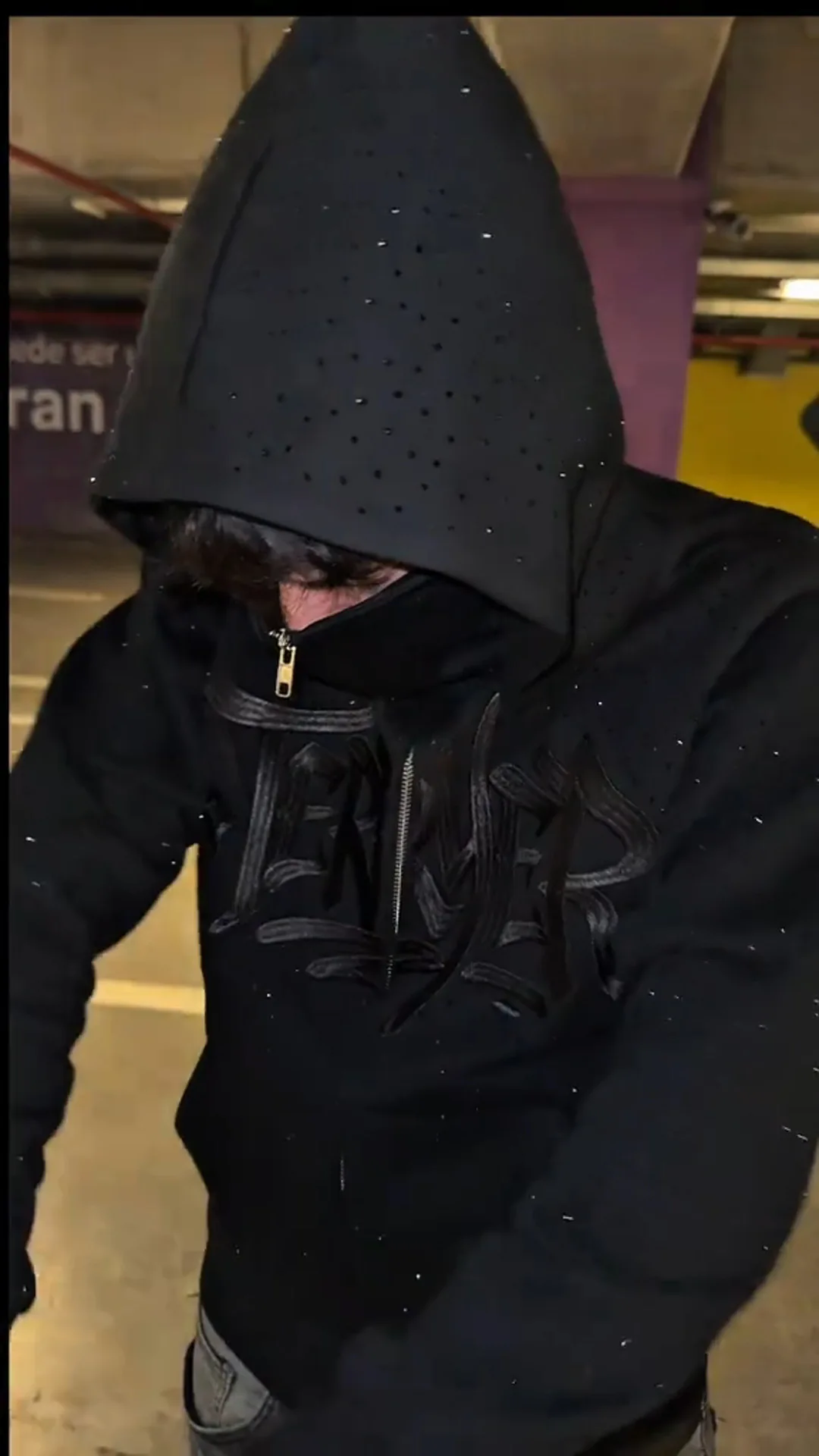 Y2k New Autumn/Winter Hot Diamond Double Hat Hoodie Dark Style Men's and Women's Same Zipper Cardigan Embroidery