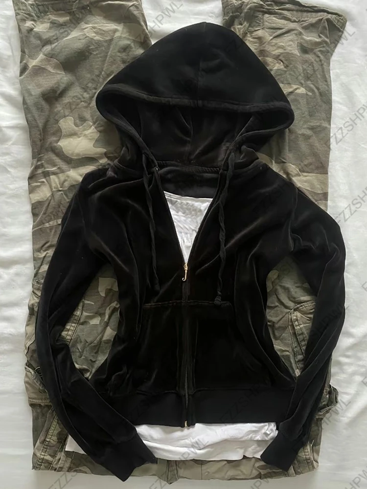 Y2K Gothic Women Hoodie Rock Hot Cardigan Fashion Versatile Long Sleeve Punk Trend Streetwear Harajuku Casual Women's Clothing