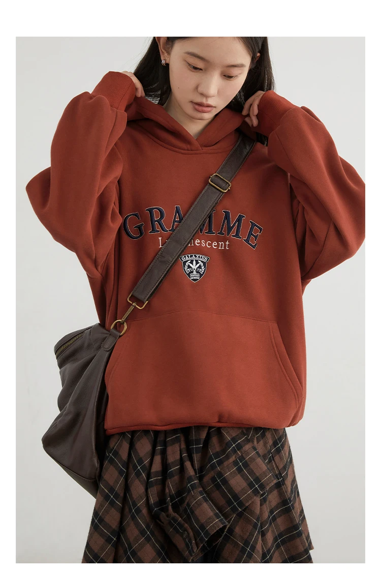 CHIC VEN Women Sweatshirts Loose Casual New Hooded Letter Embroidered Flush Hoodie Female Pullover Woman Top Autumn Winter 2024