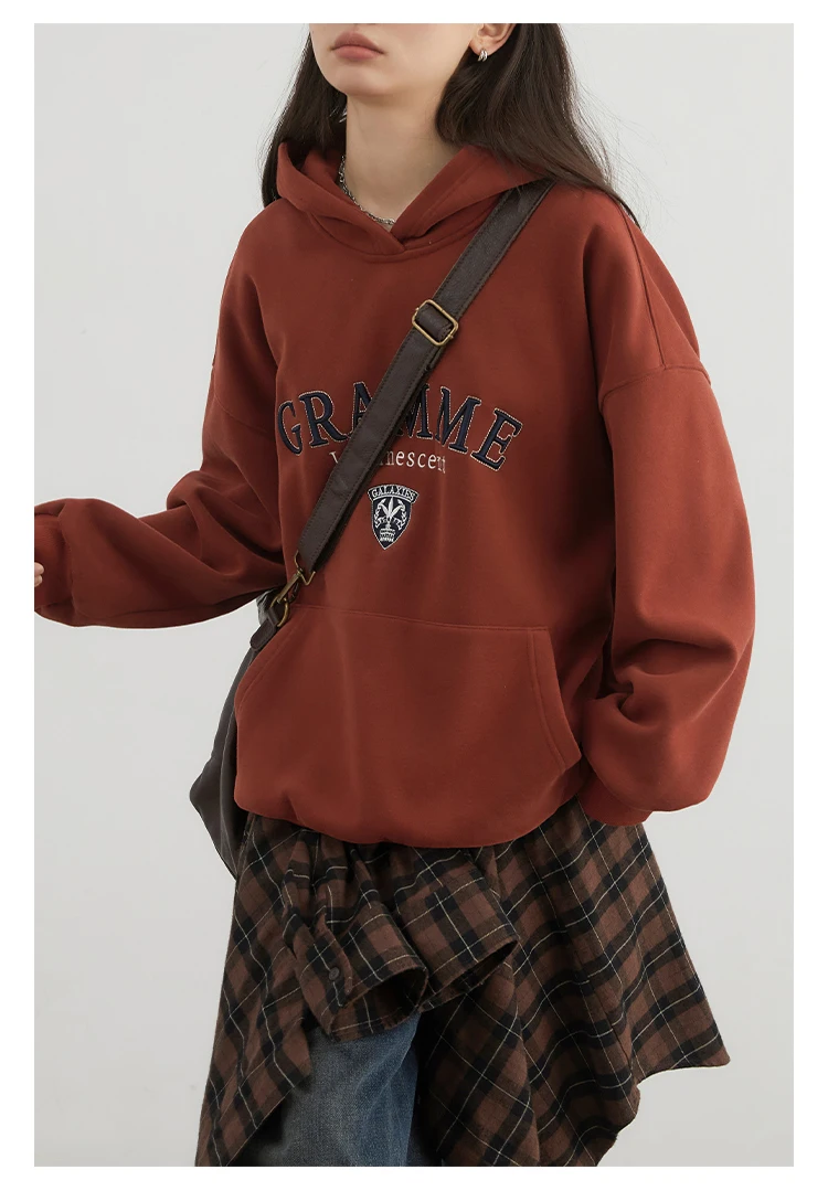 CHIC VEN Women Sweatshirts Loose Casual New Hooded Letter Embroidered Flush Hoodie Female Pullover Woman Top Autumn Winter 2024