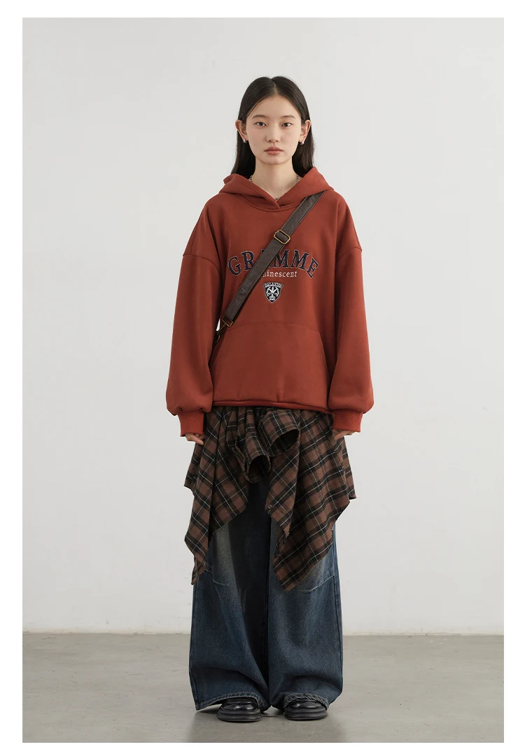 CHIC VEN Women Sweatshirts Loose Casual New Hooded Letter Embroidered Flush Hoodie Female Pullover Woman Top Autumn Winter 2024