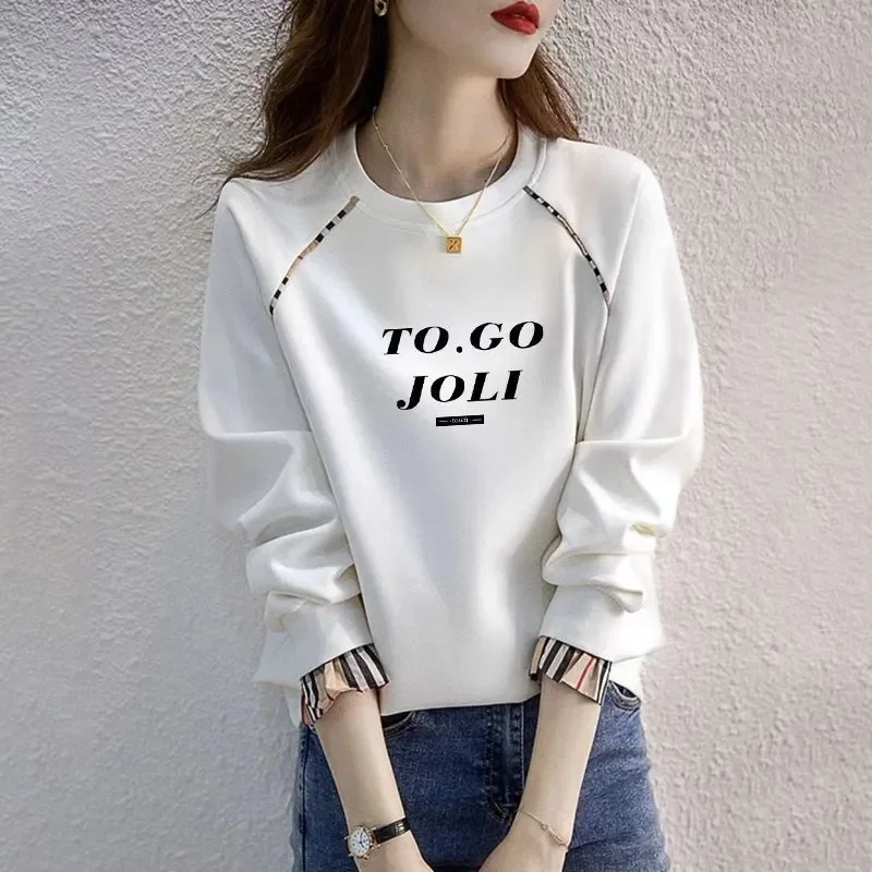 Spring Autumn Female Cotton Hoodies Sweatershirts New Women Fashion Long Sleeved Pullover Tops Casual Chic Hoodies Shirts