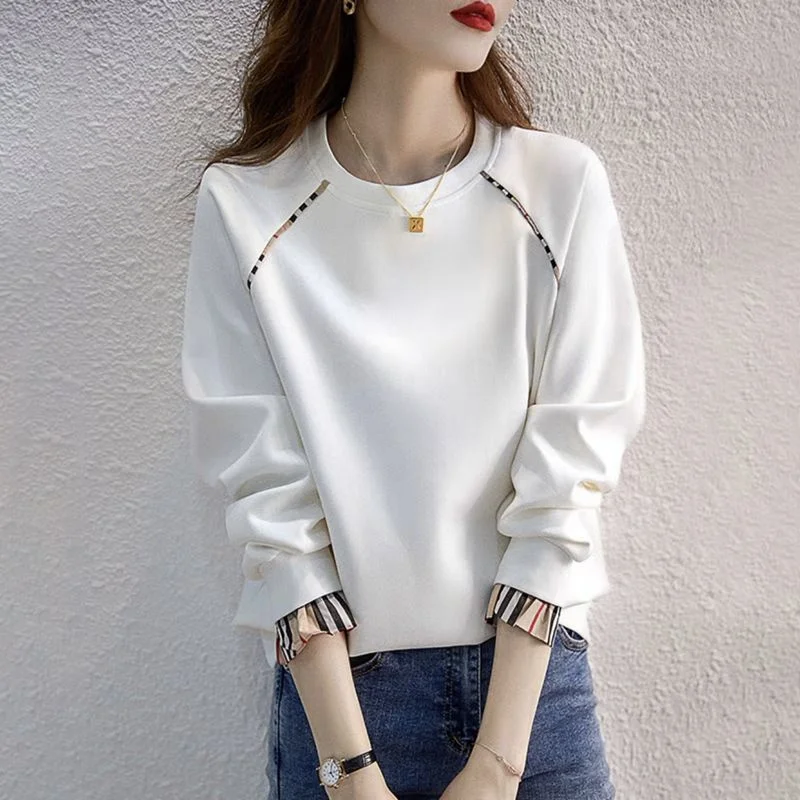 Spring Autumn Female Cotton Hoodies Sweatershirts New Women Fashion Long Sleeved Pullover Tops Casual Chic Hoodies Shirts