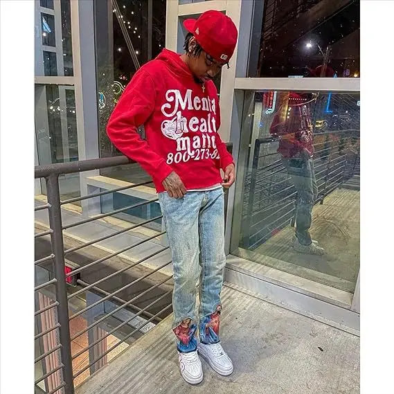 In Stock Ready To Ship European American Retro Hip Hop Punk Street Foam Letter Hoodie Fashion Casual Wear