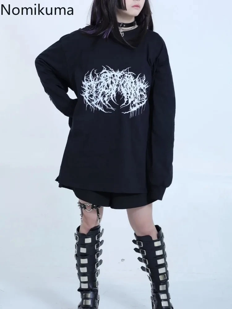 2025 Ropa Mujer Streetwear Hip-hop Hoodies Women Clothes Japanese Harajuku Tops O-neck Casual Sweatshirts Print Chic Y2k Hoodie