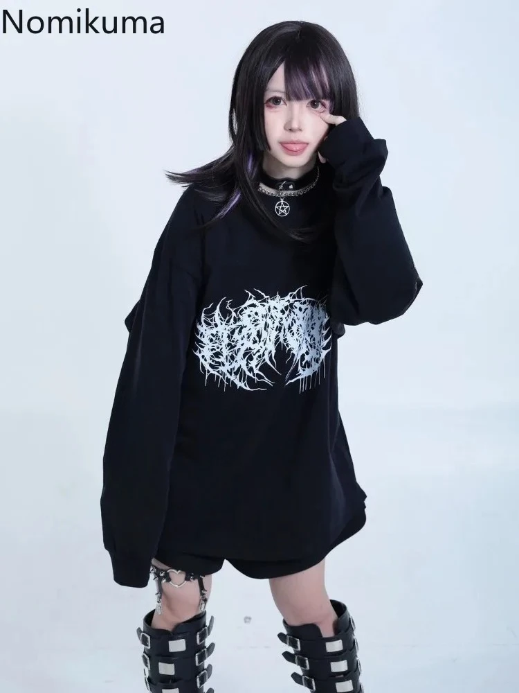 2025 Ropa Mujer Streetwear Hip-hop Hoodies Women Clothes Japanese Harajuku Tops O-neck Casual Sweatshirts Print Chic Y2k Hoodie
