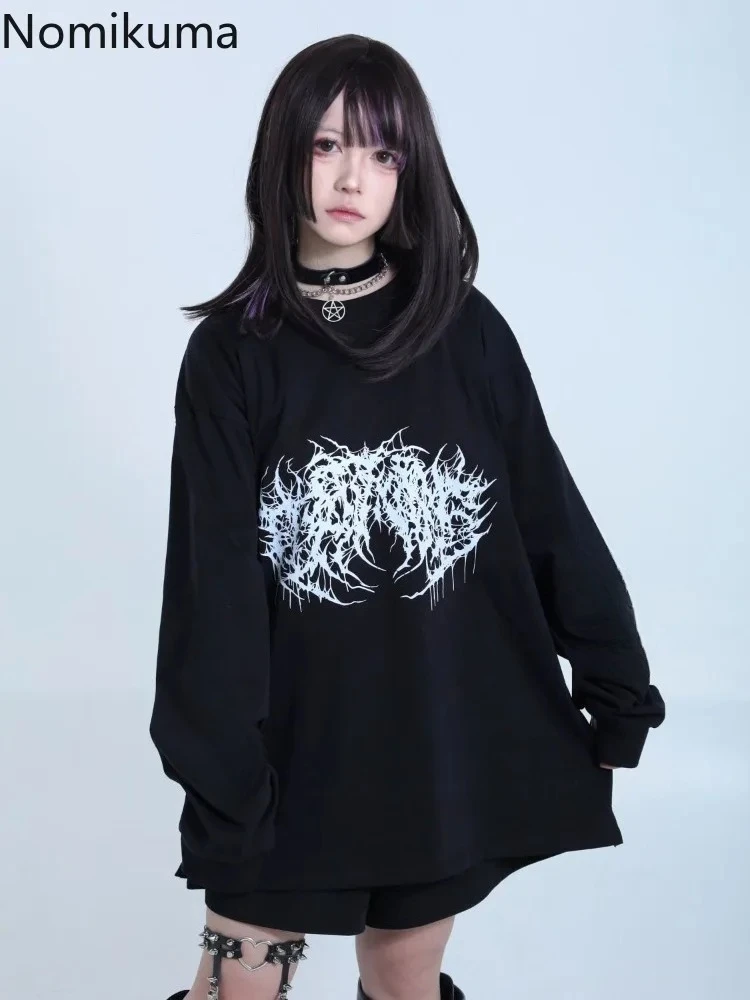 2025 Ropa Mujer Streetwear Hip-hop Hoodies Women Clothes Japanese Harajuku Tops O-neck Casual Sweatshirts Print Chic Y2k Hoodie