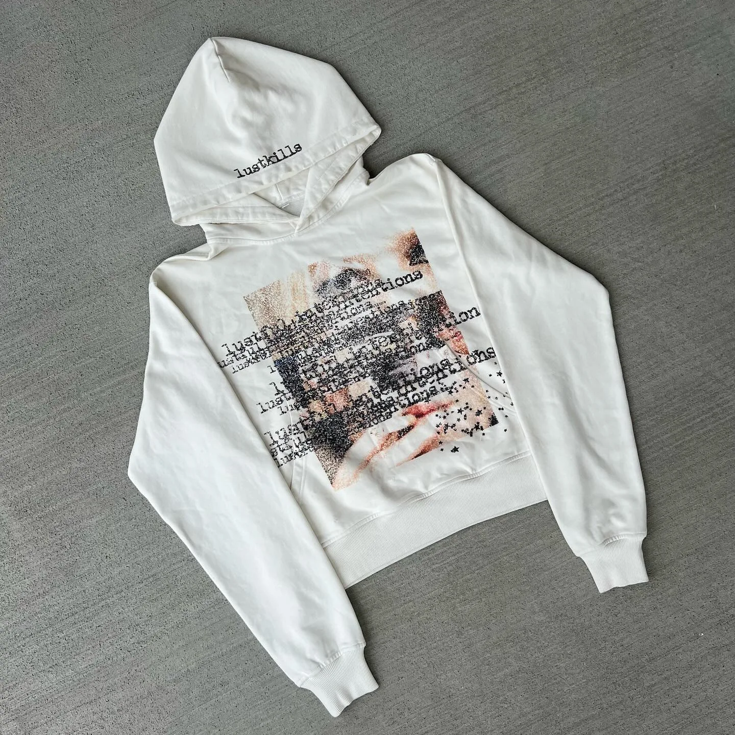 2000s Punk Hip Hop Classic Rock Print Simple Sweatshirt Personalized Men Women All-match Hoodies Vintage Casual Loose Pullovers