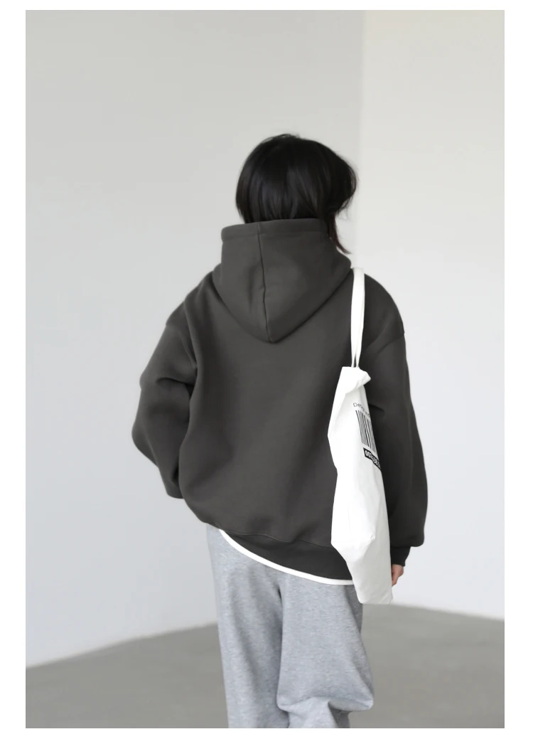CHIC VEN Women's Pullovers Streetwear Casual Loose Letter Plush Thick Warm Hooded Tops Office Lady Coat Autumn Winter 2025