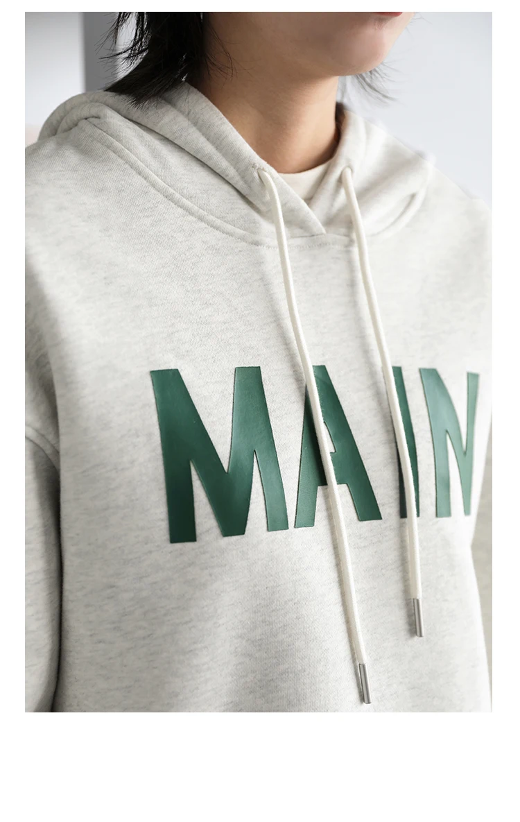 CHIC VEN Women's Pullovers Streetwear Casual Loose Letter Plush Thick Warm Hooded Tops Office Lady Coat Autumn Winter 2025