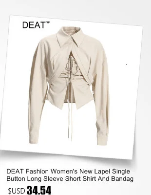 DEAT Fashion Women's Hoodies Turtleneck Irregular Diagonal Zipper Decorate Short Designer Sweatshirt Autumn 2025 New Tide WT051