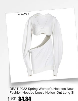 DEAT Fashion Women's Hoodies Turtleneck Irregular Diagonal Zipper Decorate Short Designer Sweatshirt Autumn 2025 New Tide WT051