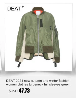 DEAT Fashion Women's Hoodies Turtleneck Irregular Diagonal Zipper Decorate Short Designer Sweatshirt Autumn 2025 New Tide WT051