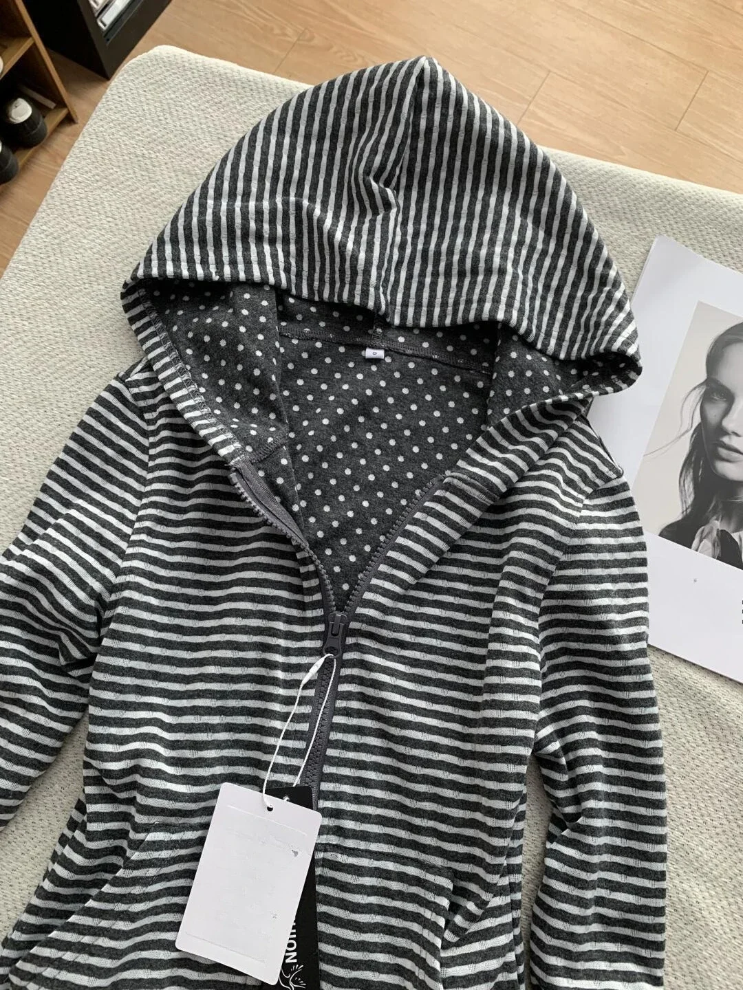 Hooded Stripe Hoodie Zipper Long Sleeve Sudaderas De Mujer Y2k Harajuku Clothes Woman Clothing Subculture Autumn Pulls Femmes