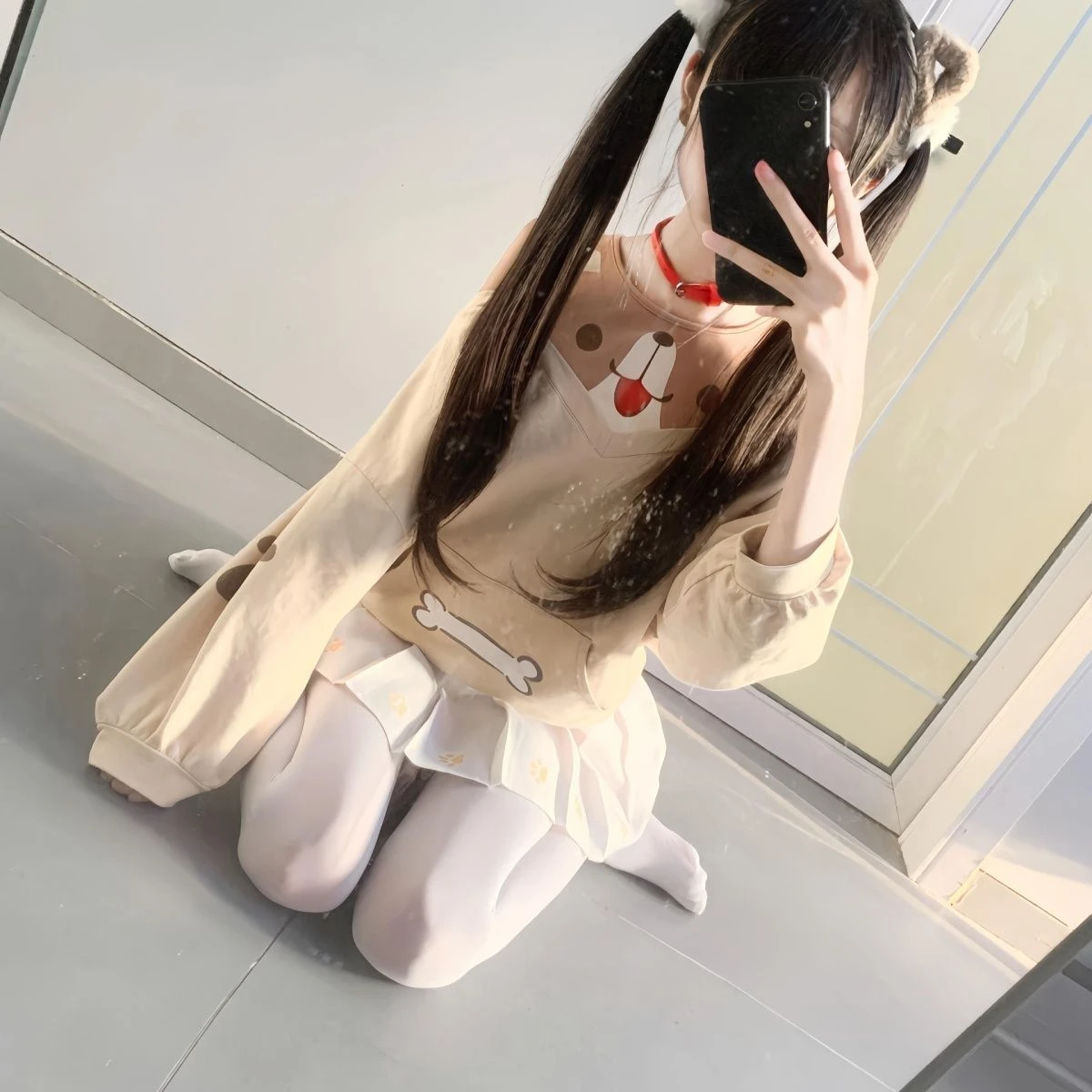 Japanese Kawaii Off-the-shoulder Grunge Hoodie Cartoon Print Pocket Hoody Y2K Aesthetic Womens Harajuku Loose Casual Sweatshirt