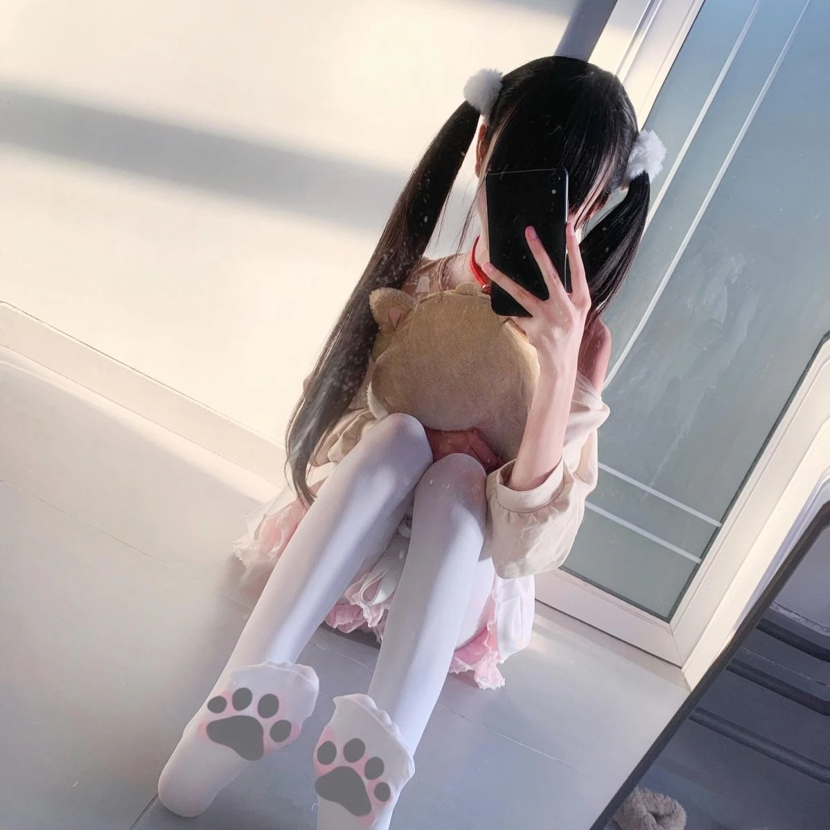 Japanese Kawaii Off-the-shoulder Grunge Hoodie Cartoon Print Pocket Hoody Y2K Aesthetic Womens Harajuku Loose Casual Sweatshirt