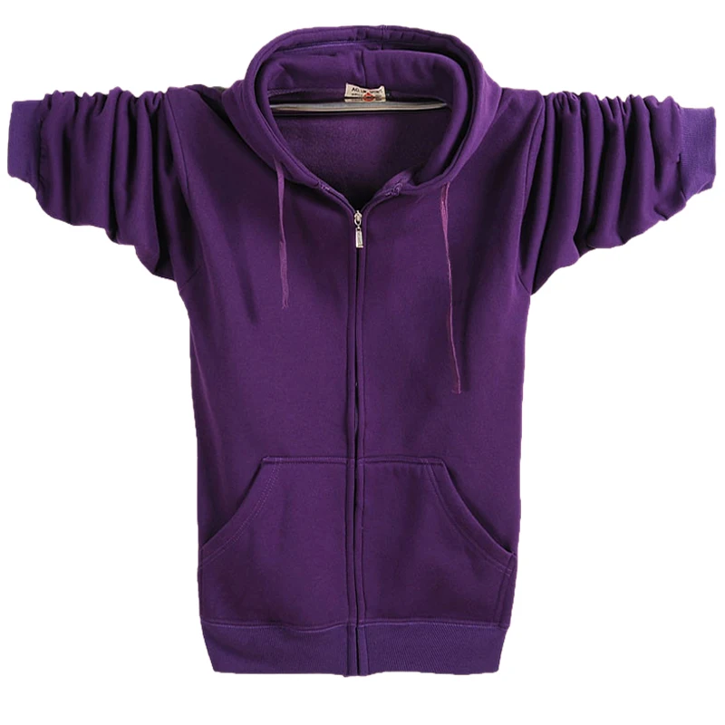 Autumn Winter Fashion Zip-up 95% Cotton Loose Hoody Weatshirt Women And Men Zipper Velvet Long Coat Boyfriend Hooded Blue