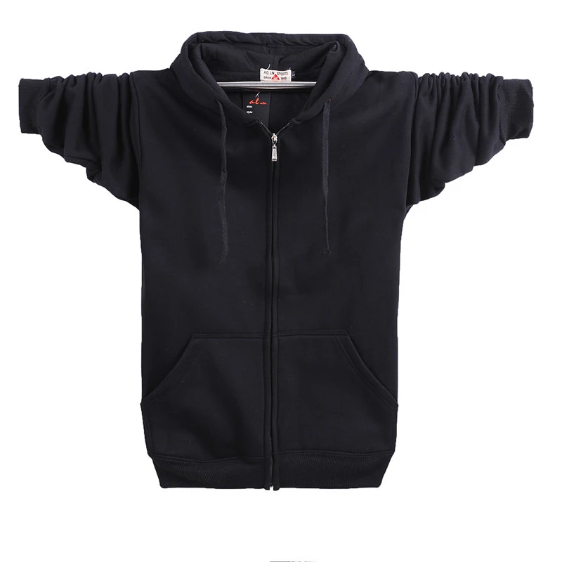 Autumn Winter Fashion Zip-up 95% Cotton Loose Hoody Weatshirt Women And Men Zipper Velvet Long Coat Boyfriend Hooded Blue