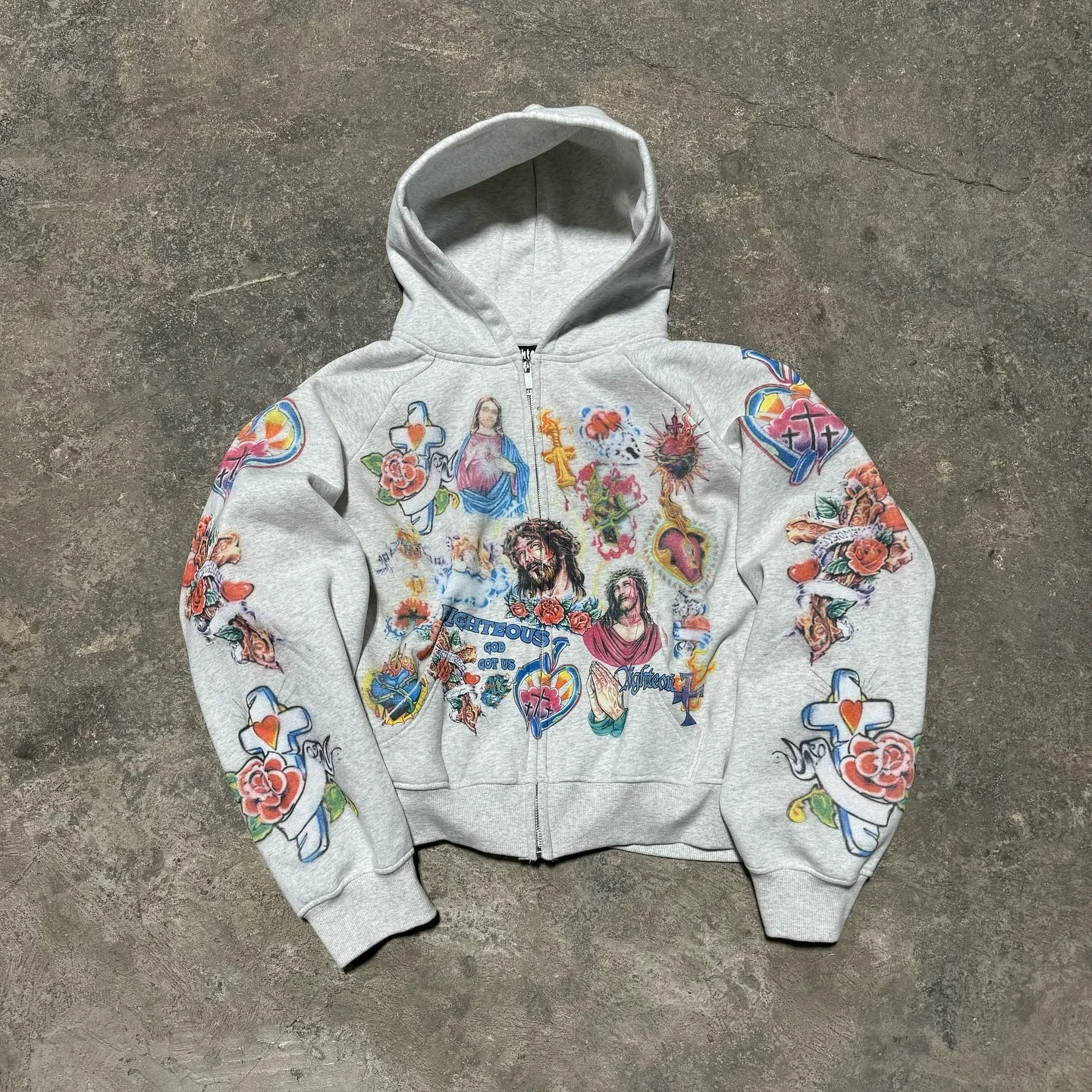 Casual y2k sweatshirt zipper cardigan loose hoodie for women 2024 new versatile printed letters hip-hop geometric pattern