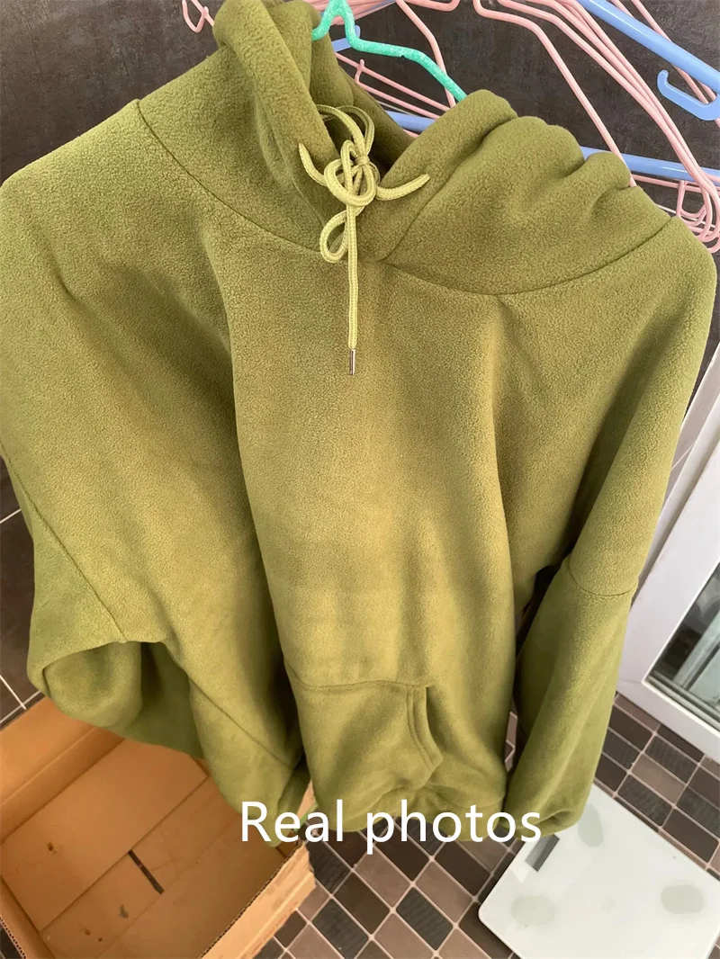 2026 Fashion Orange Hoodies Sweatshirts Women's Fleece Coats Autumn Winter Long-sleeve Loose Top Lady Pullover Casual Outerwear