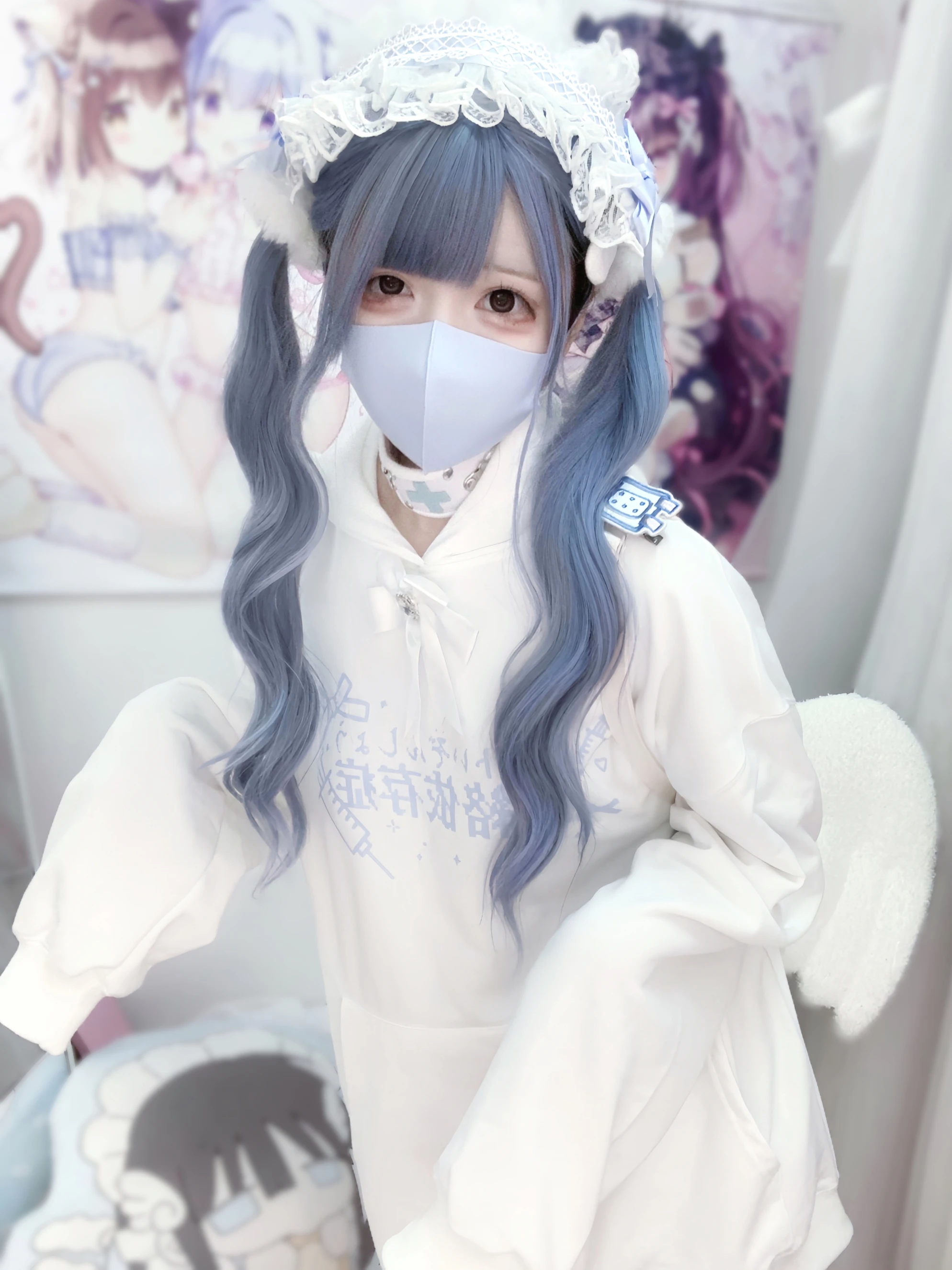 Original Mine Sweatshirt Tops Women Girls Medical Water Color System Mass-Produced Japanese Black and White Hoodies