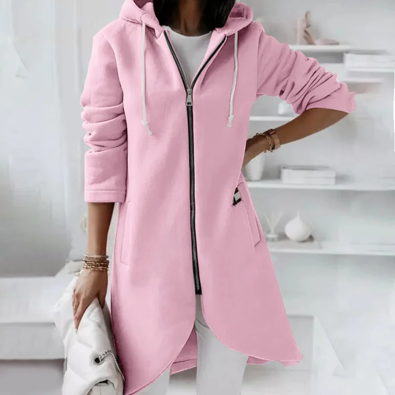 Women Causal Winter Overcoat Female Plus Sizes Hooded Pocket Cap Coat Outerwear Zipper Elegant Jacket Casco Feminino