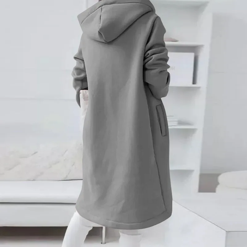 Women Causal Winter Overcoat Female Plus Sizes Hooded Pocket Cap Coat Outerwear Zipper Elegant Jacket Casco Feminino