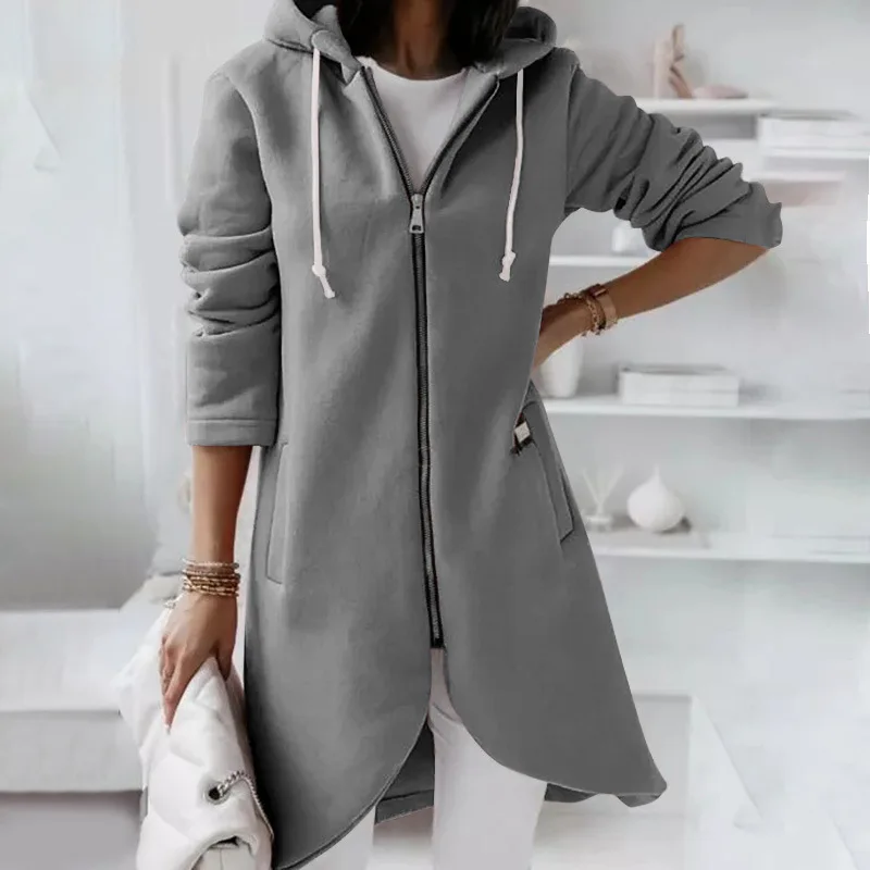 Women Causal Winter Overcoat Female Plus Sizes Hooded Pocket Cap Coat Outerwear Zipper Elegant Jacket Casco Feminino