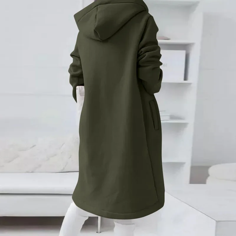 Women Causal Winter Overcoat Female Plus Sizes Hooded Pocket Cap Coat Outerwear Zipper Elegant Jacket Casco Feminino