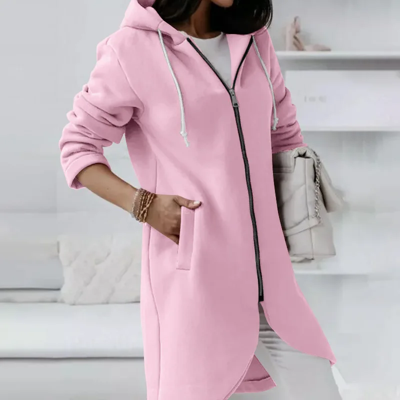 Women Causal Winter Overcoat Female Plus Sizes Hooded Pocket Cap Coat Outerwear Zipper Elegant Jacket Casco Feminino